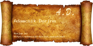 Adamcsik Dorina névjegykártya