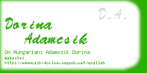 dorina adamcsik business card